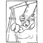 Dibujo para colorear Colorear Pitufo Gimnasta