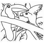 Dibujo para colorear Dibujo De Tucan Y Pajaro Para Colorear