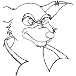 Dibujo para colorear Dibujo De Lobo Con Chumpa De Cuero Para Pintar Y Colorear