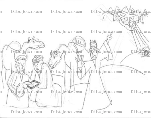 Dibujo para colorear Dibujo De Reyes Magos Perdidos Buscando La Direccion Con Una Ipad Con Gps Y Googlemaps Para Pintar Y Colorear