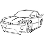 Dibujo para colorear Dibujo De Un Carro De Carreras Modificado Para Pintar Y Colorear