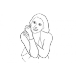 Dibujo para colorear Dibujo De Mujer Con Sonrisa Agradable Para Pintar Y Colorear