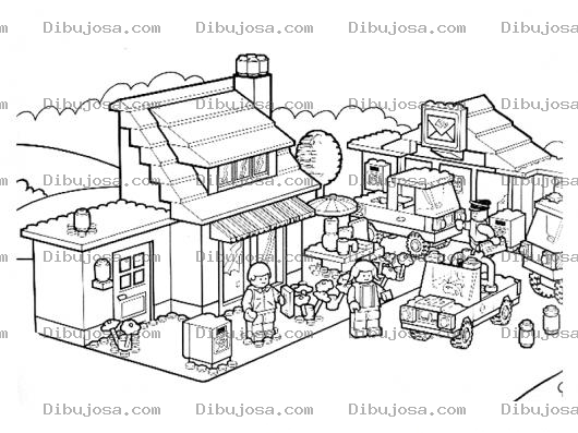Dibujo para colorear Ciudad De Little People Para Pintar Y Colorear Dibujo Del Pueblo De La Gente Chiquita