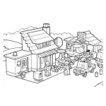Dibujo para colorear Ciudad De Little People Para Pintar Y Colorear Dibujo Del Pueblo De La Gente Chiquita