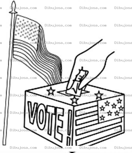 Dibujo para colorear Votaciones En Estados Unidos Dibujo De Urna De Votacion En Usa Para Pintar Y Colorear Dia De Elecciones Entre Rmoney Obama