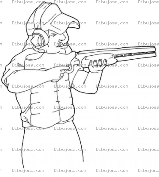 Dibujo para colorear Tirador Con Escopeta Para Pintar Y Colorear Tiro Al Plato