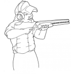 Dibujo para colorear Tirador Con Escopeta Para Pintar Y Colorear Tiro Al Plato