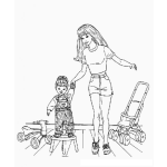 Dibujo para colorear La hija de Barbie