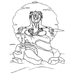 Dibujo para colorear Colorear mono del Rey Leon haciendo yoga