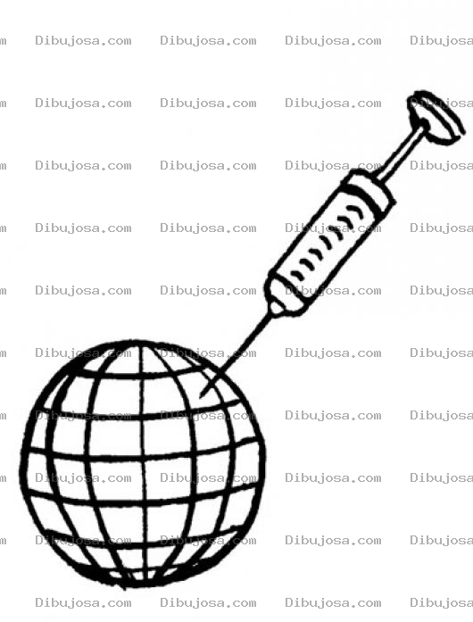Dibujo para colorear Inyeccion Del Mundo Para Pintar Y Colorear Jeringa Inyectando Al Mundo