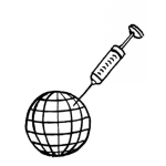 Dibujo para colorear Inyeccion Del Mundo Para Pintar Y Colorear Jeringa Inyectando Al Mundo