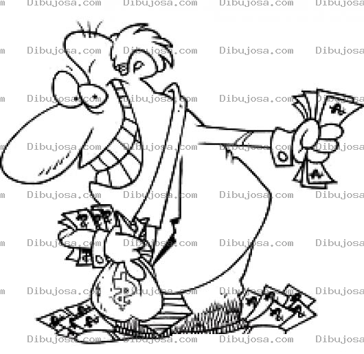 Dibujo para colorear Timoteo 610 Versiculo Sobre El Amor Al Dinero Dibujo De Un Amante Del Dinero Para Pintar Y Colorear A Un Hombre Avaro Ambicioso Y Avaricioso Lleno De Ambicion Y De Avaricia Descrito En La Biblia En 1ra De Timoteo 610