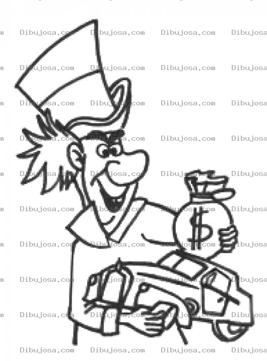 Dibujo para colorear Prestamo Sobre Vehiculos Dibujo De Un Prestamista Usurero Para Pintar Y Colorear