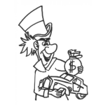 Dibujo para colorear Prestamo Sobre Vehiculos Dibujo De Un Prestamista Usurero Para Pintar Y Colorear