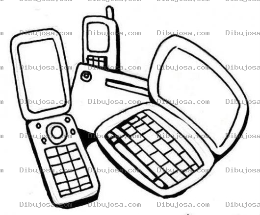 Dibujo para colorear Dibujo De Gadgets Celulares Handheld Palm Y Mini Notepa Qwerty Para Pintar Y Colorear