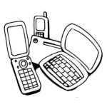Dibujo para colorear Dibujo De Gadgets Celulares Handheld Palm Y Mini Notepa Qwerty Para Pintar Y Colorear