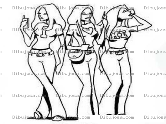 Dibujo para colorear Dibujo De Chicas Trillisas Para Pintar Y Colorear Mujeres Trillizas