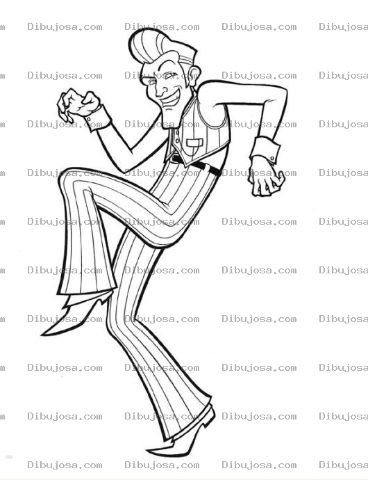 Dibujo para colorear Colorear a Robbie Rotten de Lazy Town