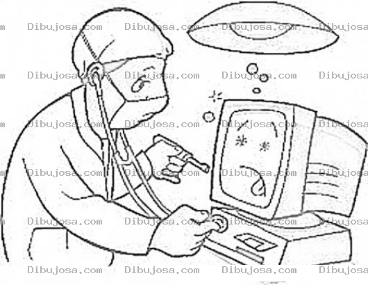 Dibujo para colorear Dibujo De Tecnico De Computadoras Para Pintar Y Colorear Tecnico Reparador De Compus