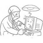 Dibujo para colorear Dibujo De Tecnico De Computadoras Para Pintar Y Colorear Tecnico Reparador De Compus