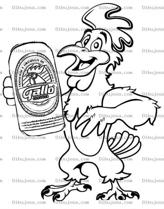 Dibujo para colorear Cervezagallo Tradicion Y Orgullo De Guatemala Dibujo De Un Gallo Con Una Lata De Cerveza Gallo La Mejor Cerveza De Guatemala Para Pintar Y Colorear Gallo Con Cerveza Gallo