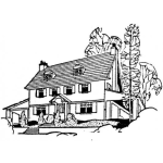 Dibujo para colorear Casacanadiense Dibujo De Una Casa Tipo Canadiense De Tres Niveles Para Pintar Y Colorear