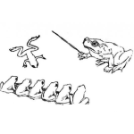 Dibujo para colorear Escueladeranas Dibujo De Una Escuela De Ranas Para Pintar Y Colorear Rana Llegando Tarde A Clases