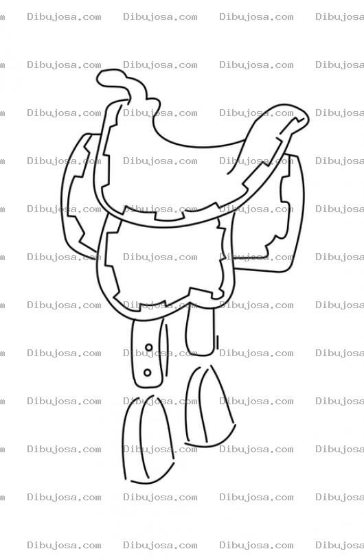 Dibujo para colorear Dibujo De Una Silla De Caballo Para Pintar Y Colorear