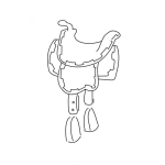 Dibujo para colorear Dibujo De Una Silla De Caballo Para Pintar Y Colorear