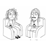 Dibujo para colorear Sinnadaquehablar Dibujo De Una Pareja Sentada En Una Sala Sin Nada Que Hablar Para Pintar Y Colorear