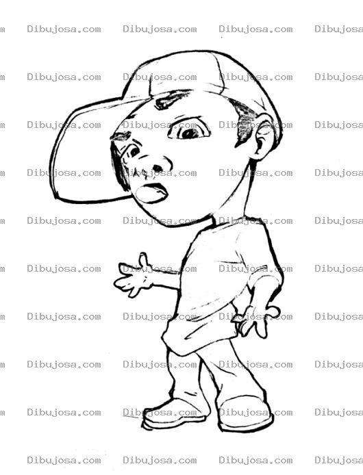 Dibujo para colorear Dibujo De Cholito Para Pintar Y Colorear Raperito Cool