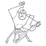 Dibujo para colorear Dibujo De Un Rockero Guitarrista Para Pintar Y Colorear