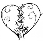 Dibujo para colorear Dibujo De Un Corazon Remendado Para Pintar Y Colorear