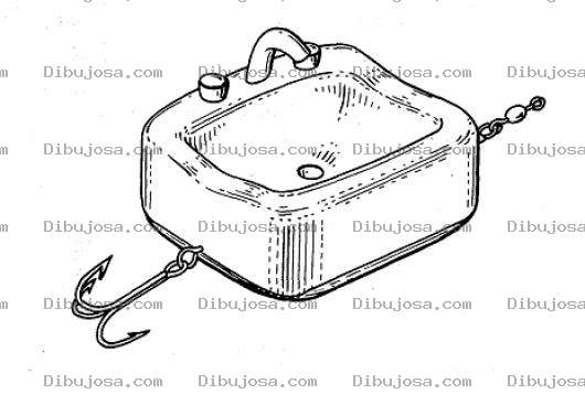 Dibujo para colorear Lavamanos Con Anzuelo Para Pintar Y Colorear