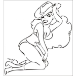 Dibujo para colorear Dibujo De Vaquerita Sexi Para Pintar Y Colorear