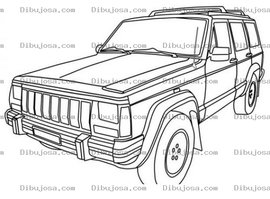 Dibujo para colorear Jeepcherokee Dibujo De Jeep Grand Cherokee Cuadrada Para Pintar Y Colorear