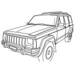 Dibujo para colorear Jeepcherokee Dibujo De Jeep Grand Cherokee Cuadrada Para Pintar Y Colorear