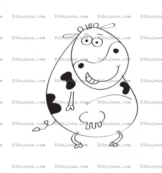 Dibujo para colorear Dbiujo De Vaca Parada Para Pintar Y Colorear