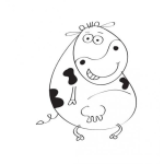 Dibujo para colorear Dbiujo De Vaca Parada Para Pintar Y Colorear