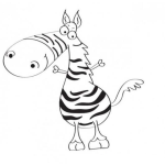 Dibujo para colorear Cebra Parada En 2 Patas Para Pintar Y Colorear Dibujo De Zebra