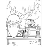 Dibujo para colorear Colorear Robot Wally viendo la ciudad