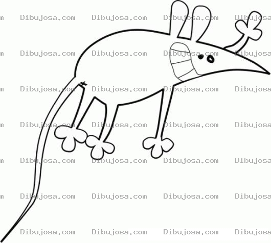 Dibujo para colorear Rata Contenta Dibujo De Una Rata Feliz Saludando Para Pintar Y Colorear