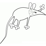 Dibujo para colorear Rata Contenta Dibujo De Una Rata Feliz Saludando Para Pintar Y Colorear