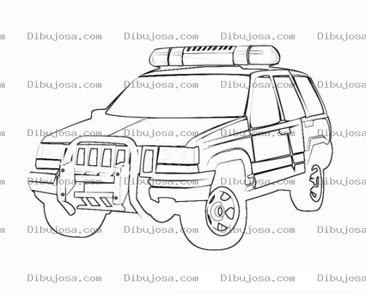 Dibujo para colorear Camioneta Policia Dibujo De Una Cherokee De Policias Para Pintar Y Colorear Camionetapolicia