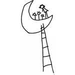 Dibujo para colorear Escalera Hacia La Luna Para Pintar Y Colorear
