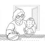 Dibujo para colorear Abuelitaynieto Dibujo De Abuelita Dandole De Comer A Su Nieto De 4 Anos Para Pintar Y Colorear Nietoyabuela Abuelaynieto