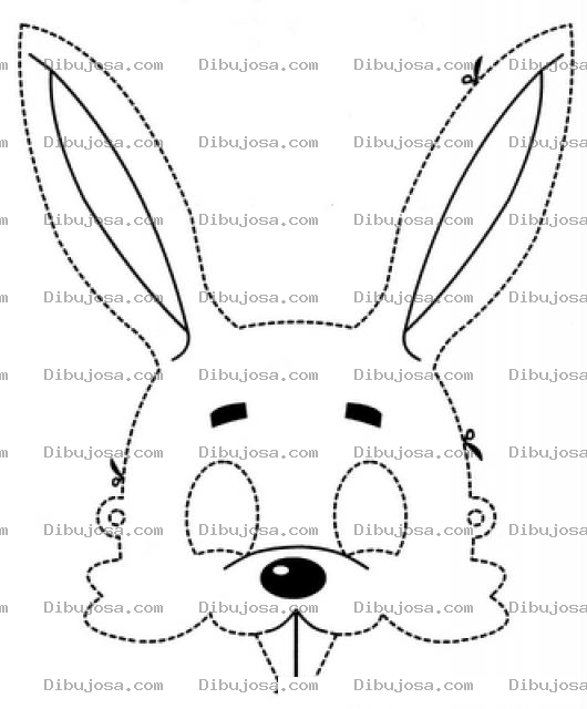 Dibujo para colorear Mascaradeconejo Dibujo De Una Mascara De Conejo Para Imprimir Pegar En Una Cartulina Recortar Y Colorear Mascaradeconejito