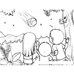 Dibujo para colorear Meteorito Dibujo De Un Meteorito Cayendo Del Cielo Para Pintar Y Colorear BaktunXIII En Guatemala