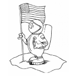 Dibujo para colorear Astronauta De La Nasa Dibujo De Astronauta Con La Bandera De Estados Unidos Para Pintar Y Colorear Astronautagringo