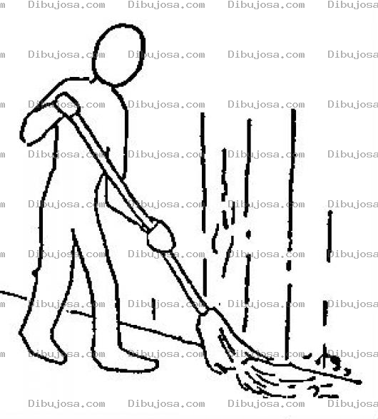 Dibujo para colorear Barrendero Dibujo De Hombre Barriendo Para Pintar Y Colorear Barredor